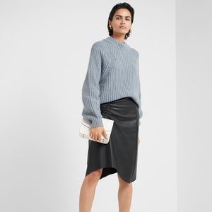 Designer Remix Tara Faux Leather Midi Skirt DK32